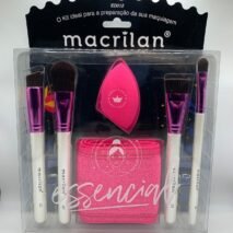 KIT ESSENCIAL COM 04 PINCEIS 1 ESPONJA MACRILAN ED01