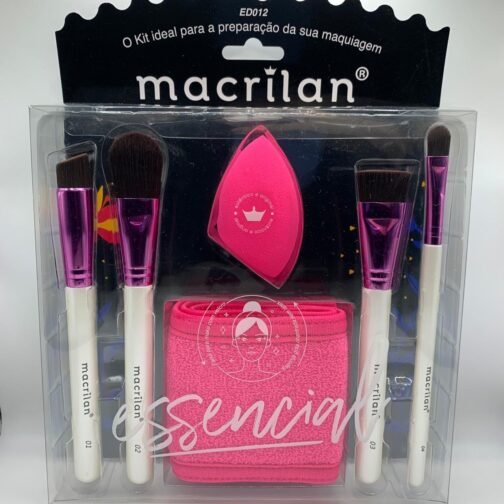 KIT ESSENCIAL COM 04 PINCEIS 1 ESPONJA MACRILAN ED01