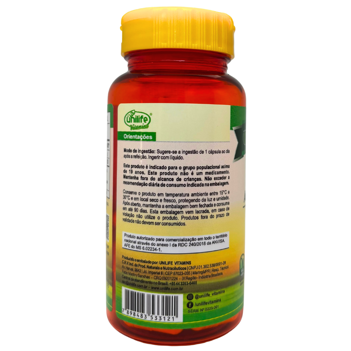 ÁCIDO PANTOTÊNICO VITAMINA B5 500MG 60 CÁPSULAS - Imagem 3