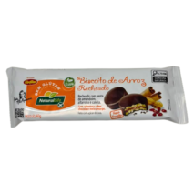 BISCOITO DE ARROZ 40G RECHEADO COM PASTA DE AMENDOIM E ALFARROBA S/ GLÚTEN