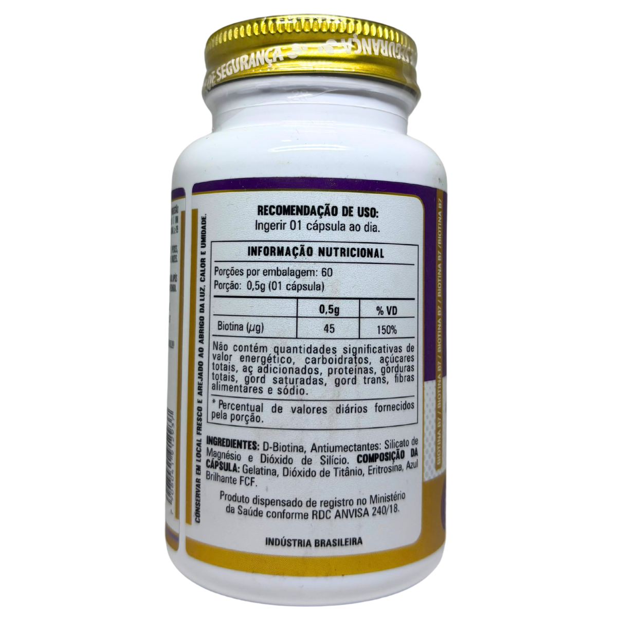 BIOTINA (B7) 150% IDR 60 CÁPSULAS - Imagem 3