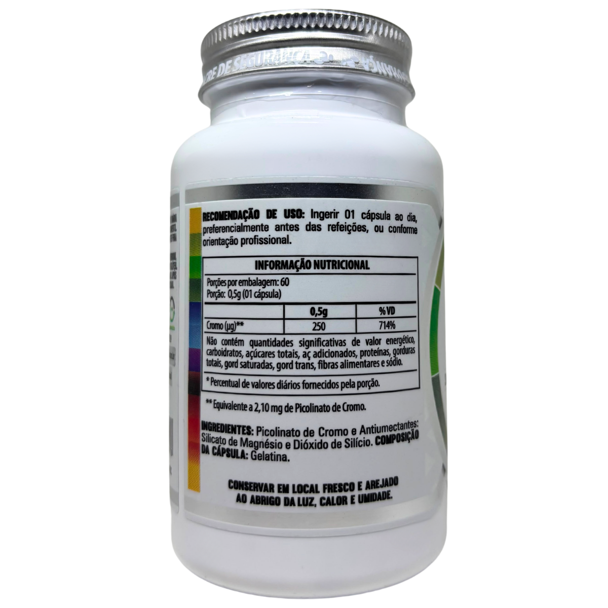 PICOLINATO DE CROMO 250MCG 60 CÁPSULAS - Imagem 3