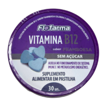 VITAMINA B12 SABOR FRAMBOESA POTE 30 PASTILHAS