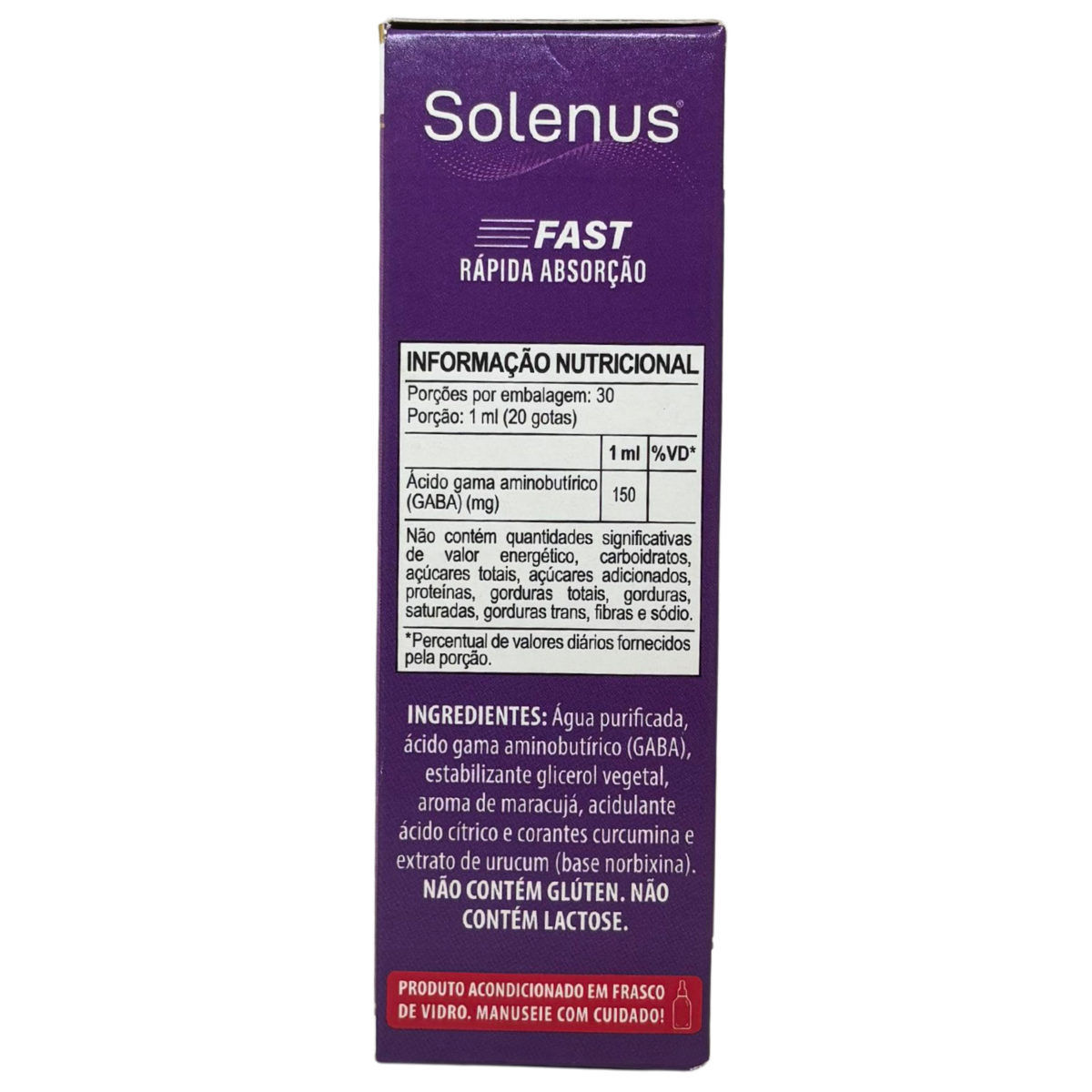 SUPLEMENTO SOLENUS (GABA 150MG/ML) SABOR MARACUJA 30 - Imagem 3